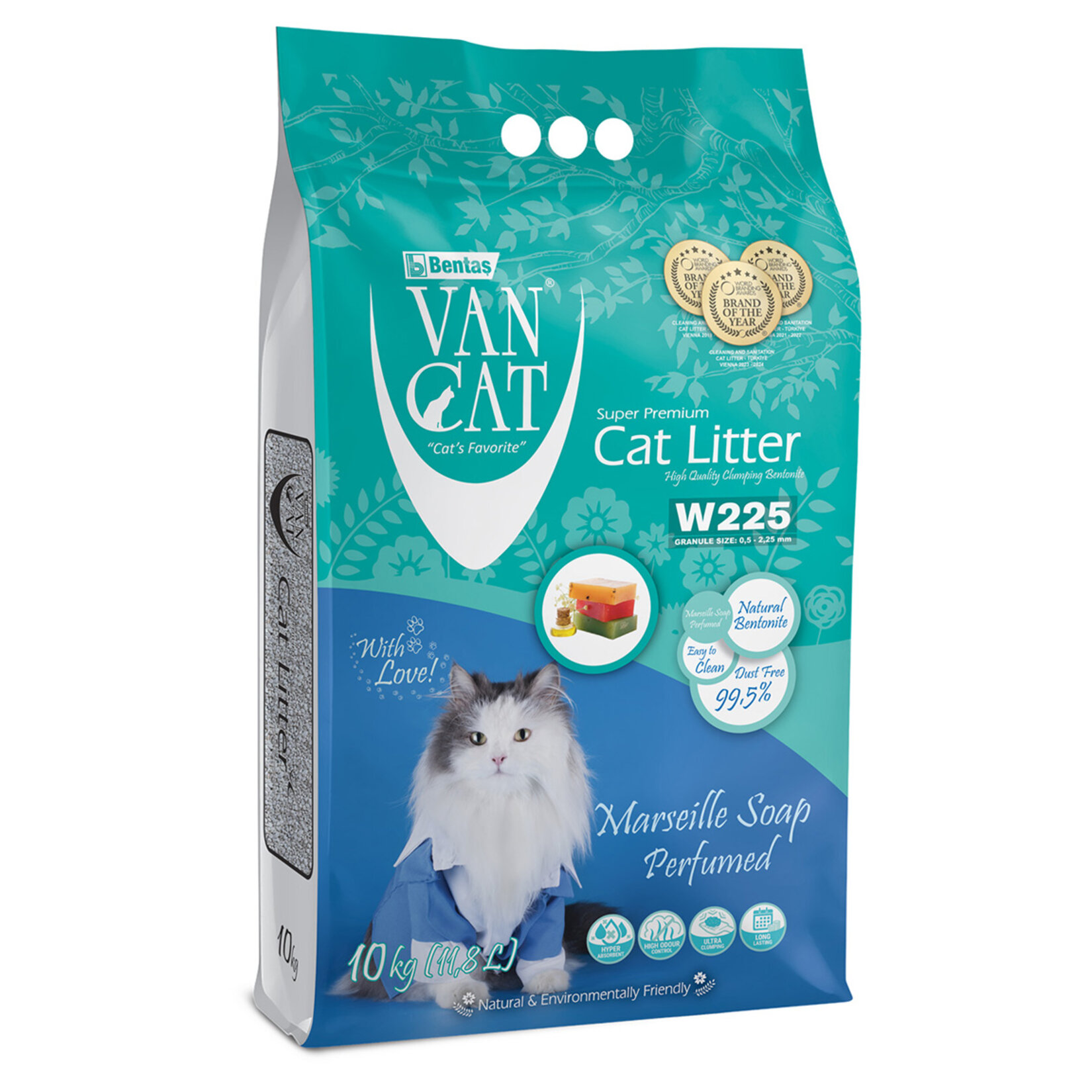 Vancat Marsilya Sabun Kokulu Beyaz Bentonit Kedi Kumu 10 Kg