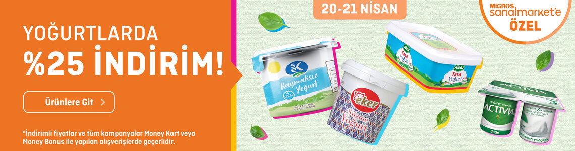 Yoğurtlarda %25 İndirim