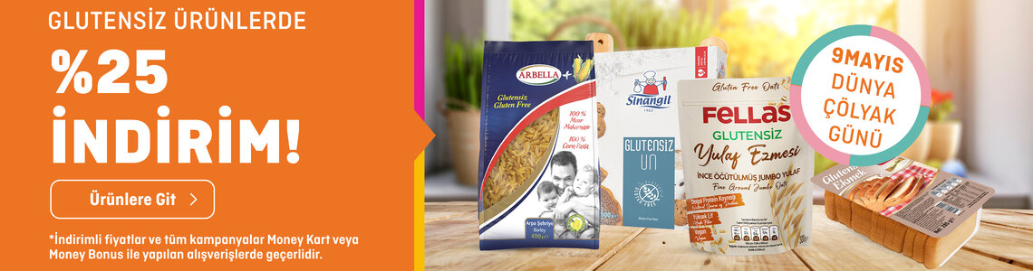 Glutensiz Ürünlerde %25 İndirim