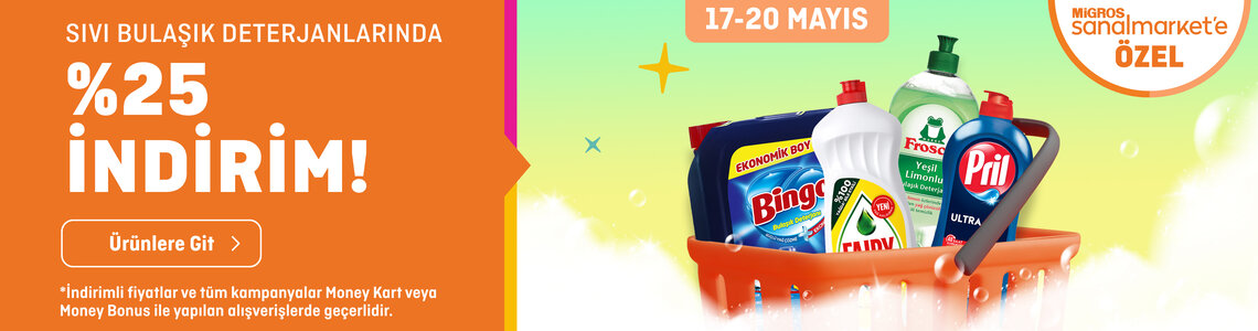 Sıvı Bulaşık Deterjanlarında %25 İndirim