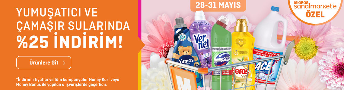 Yumuşatıcı ve Çamaşır Sularında %25 İndirim