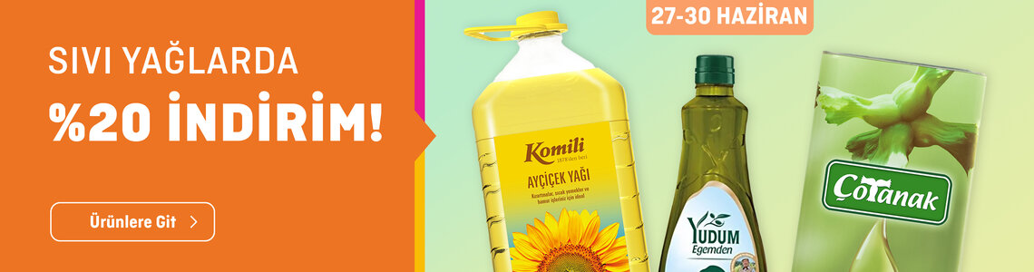  Sıvı Yağlarda %20 İndirim