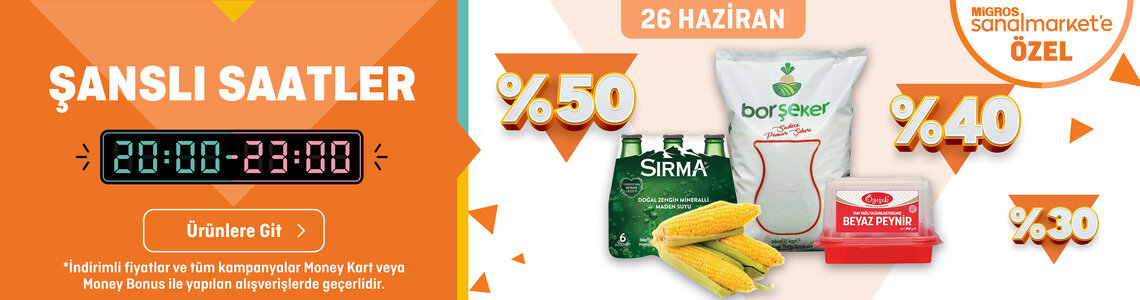 Migros Sanal Market'te Şanslı Saatler!