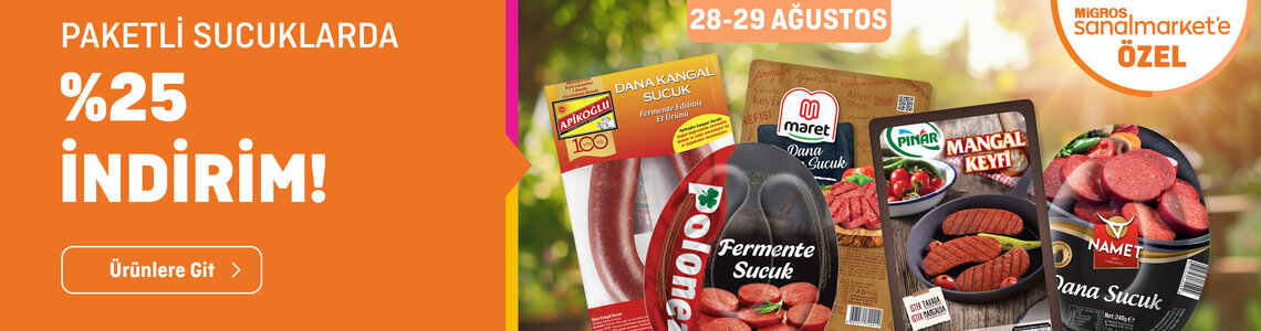Paketli Sucuklarda %25 İndirim
