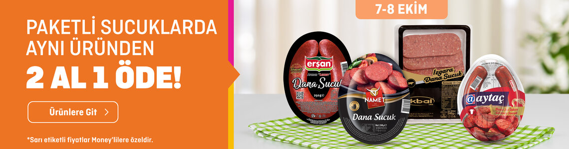 Paketli Sucuklarda Aynı Üründen 2 Al 1 Öde!