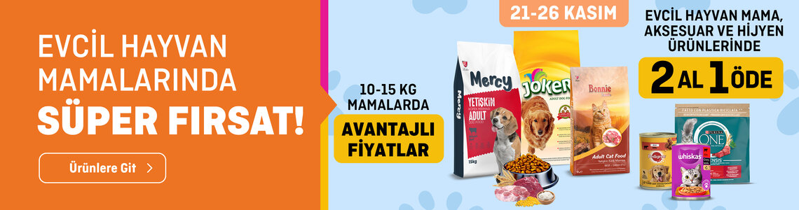  Evcil Hayvan Mama ve Aksesuarlarında 2 Al 1 Öde