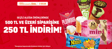 Migros 500TL Ve Üzeri Algida Alışverişinde 250TL İndirim