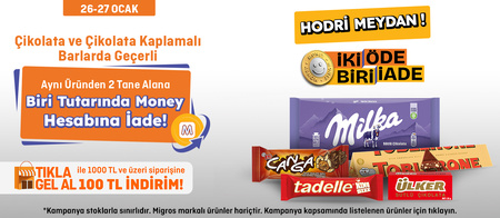 Migros Çikolata Ve Çikolata Kaplamalı Barlarda 2 Öde 1'i İade