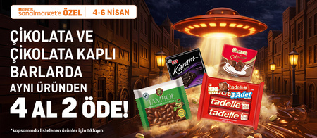 Migros çikolata ve çikolata kaplamalı barlarda aynı üründen 4 al 2 öde