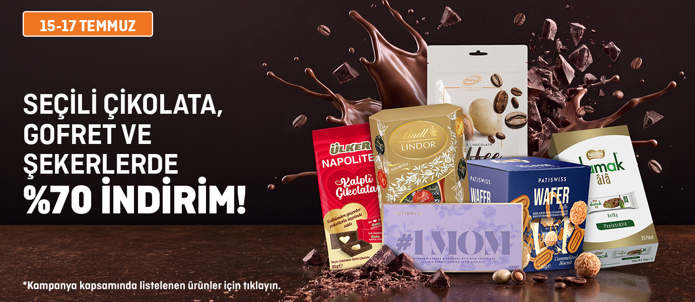 Migros Seçili Çikolata, Gofret ve Şekerlerde %70 İndirim