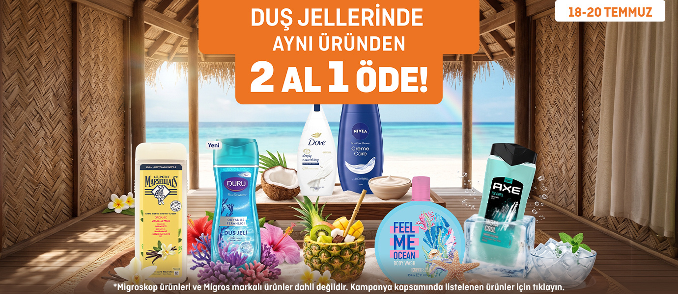 Migros Duş Jellerinde Aynı Üründen 2 Al 1 Öde