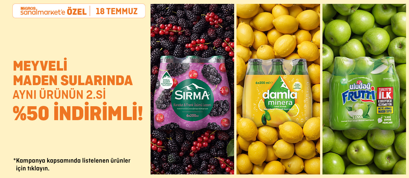 Migros Meyveli Maden Sularında Aynı Ürünün 2.’si %50 İndirimli