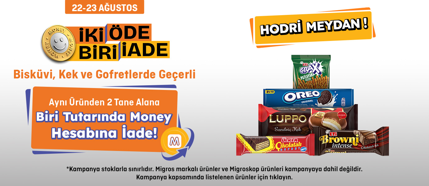 Migros 2 öde 1 iade - Bisküvi, Kek, Gofret, Labne, Devam sütleri