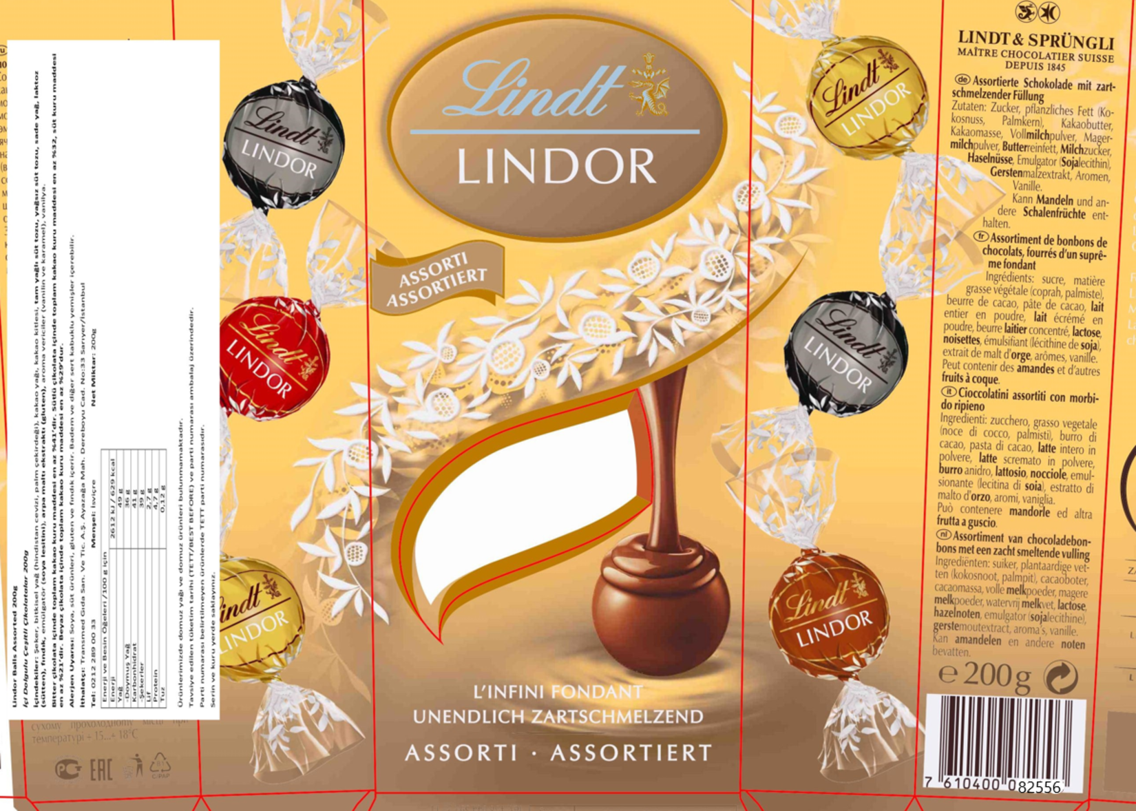 Lindt Lindor Cornet Assoted 200 G - Migros