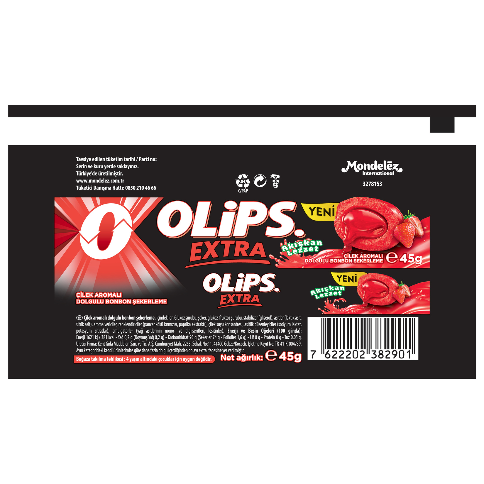 OLİPS EXTRA 45GR ÇİLEK AROMALI