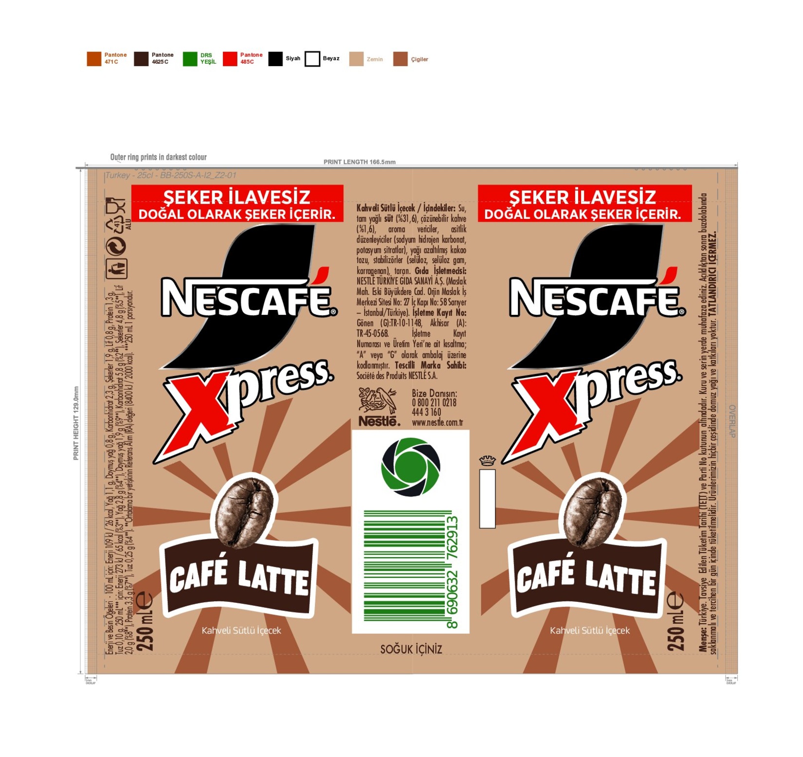 Nescafe Xpress Şekersiz Latte 3 x 250 Ml - Migros