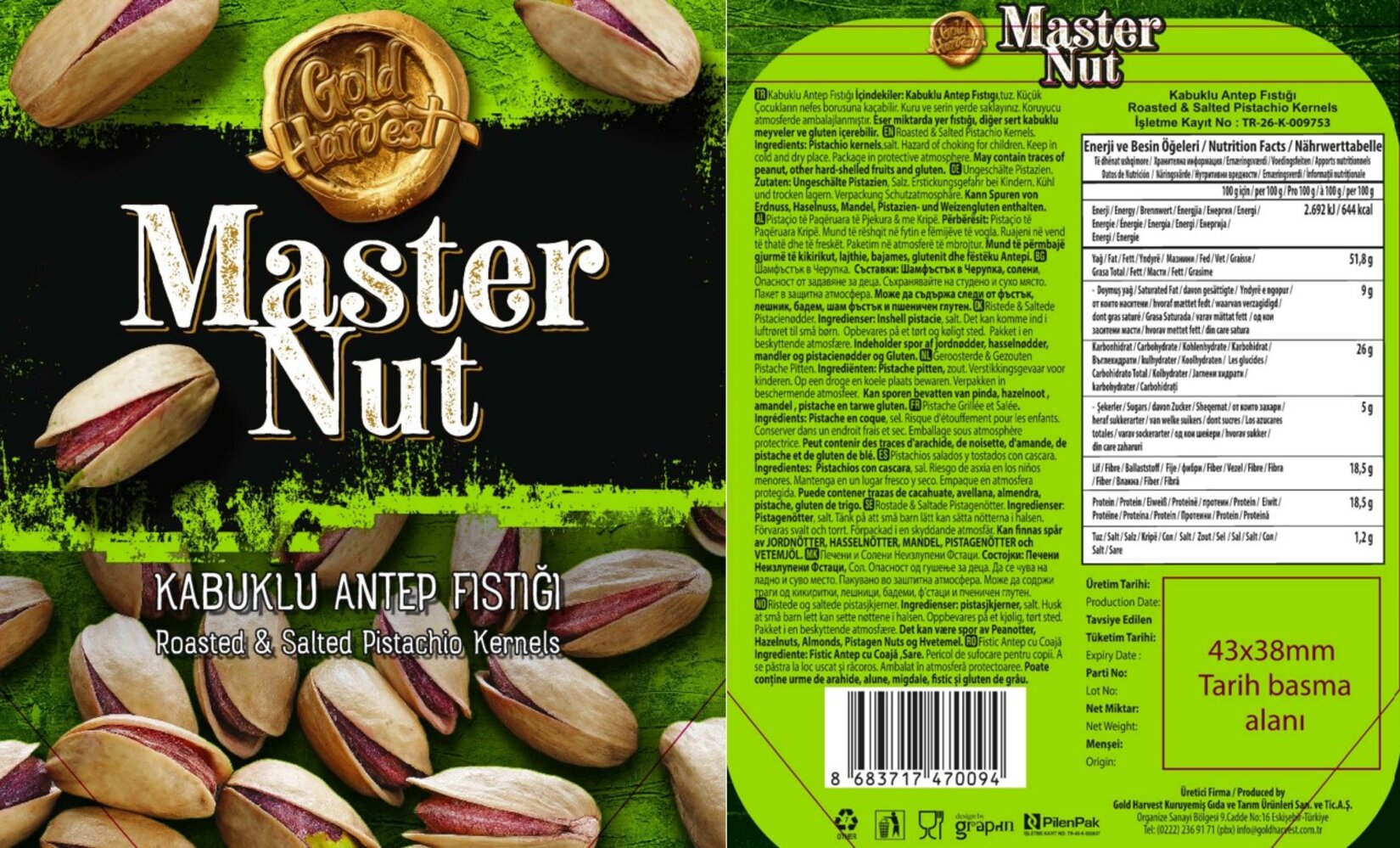 Master Nut Kabuklu Antep Fıstığı 140 G - Migros