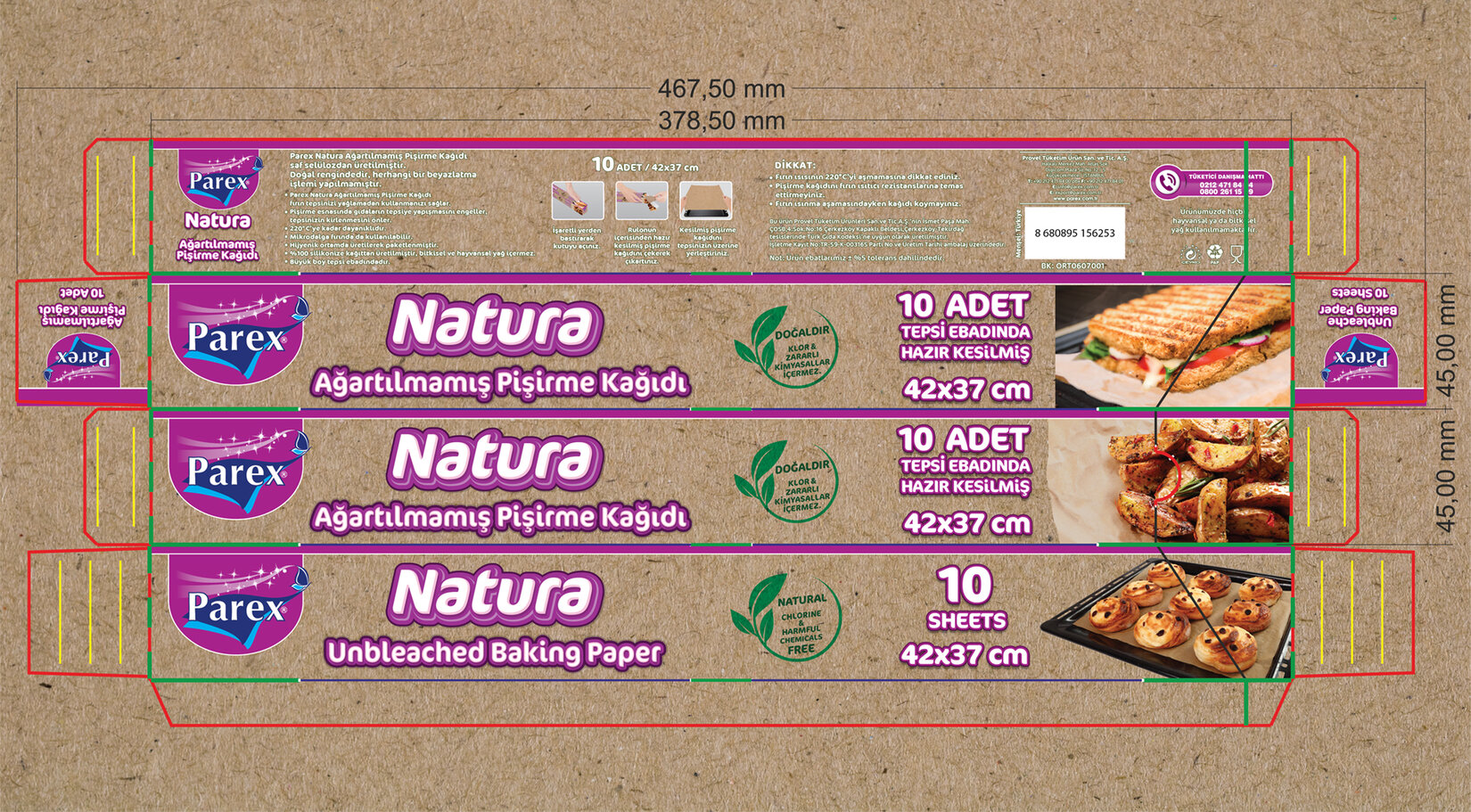 Parex Natura Ağartılmamış Pişirme Kağıdı Hazır Kesilmiş 10'lu - Migros