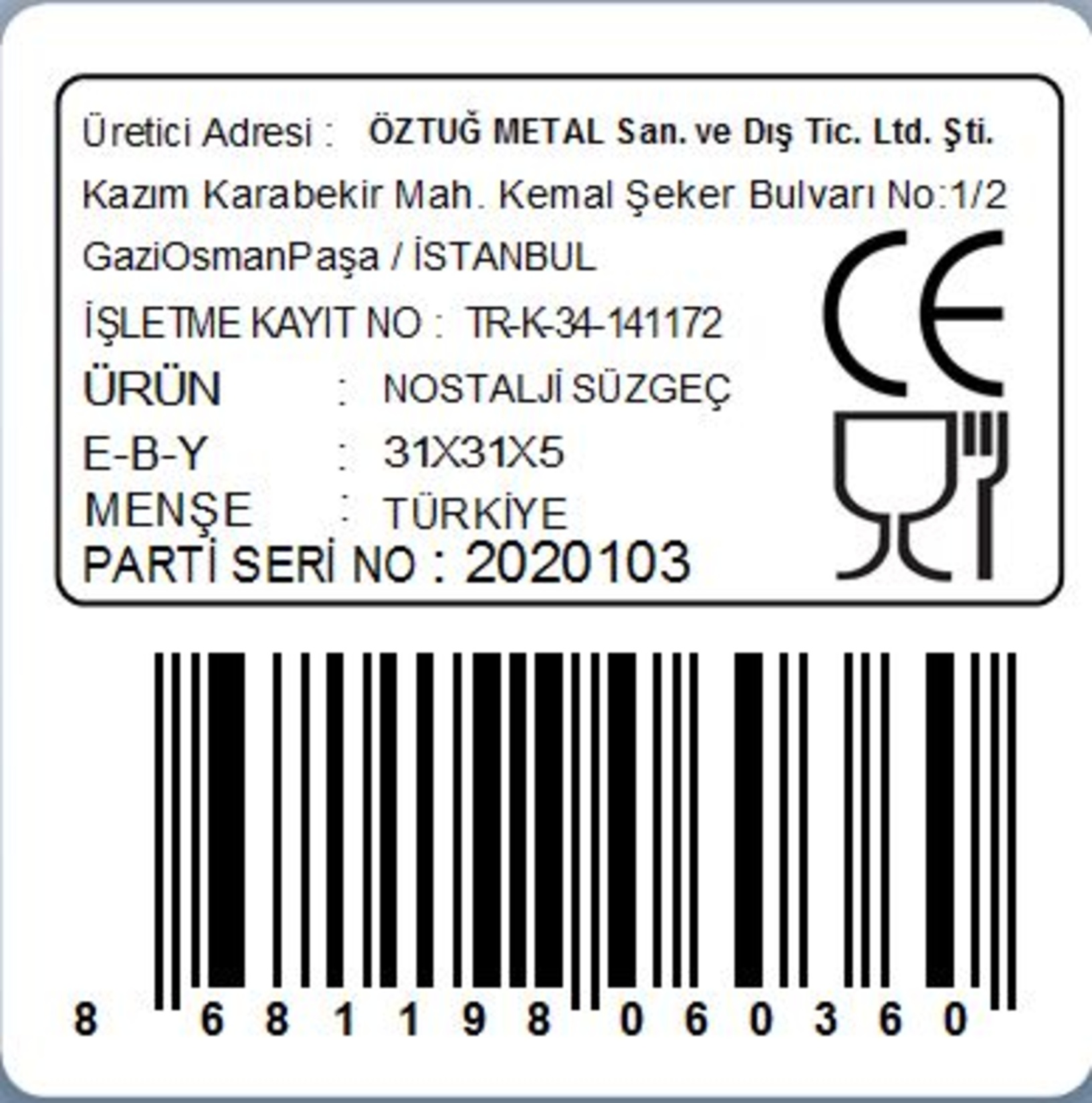Lucky House Metal Çelik Nostalji Süzgeç - Migros