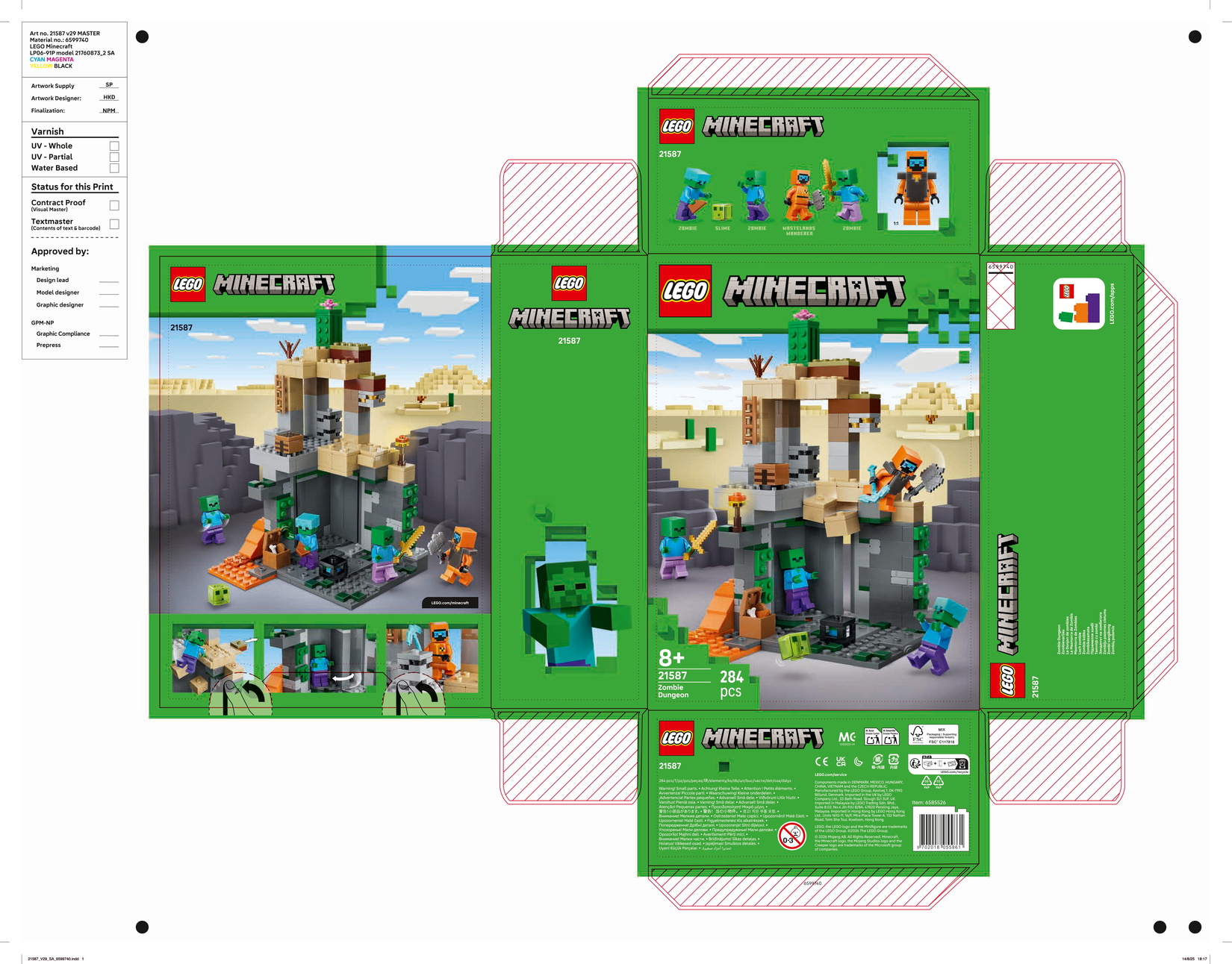 Lego Minecraft Zombi Zindanı +8 Yaş 284 Parça 21587 - Migros