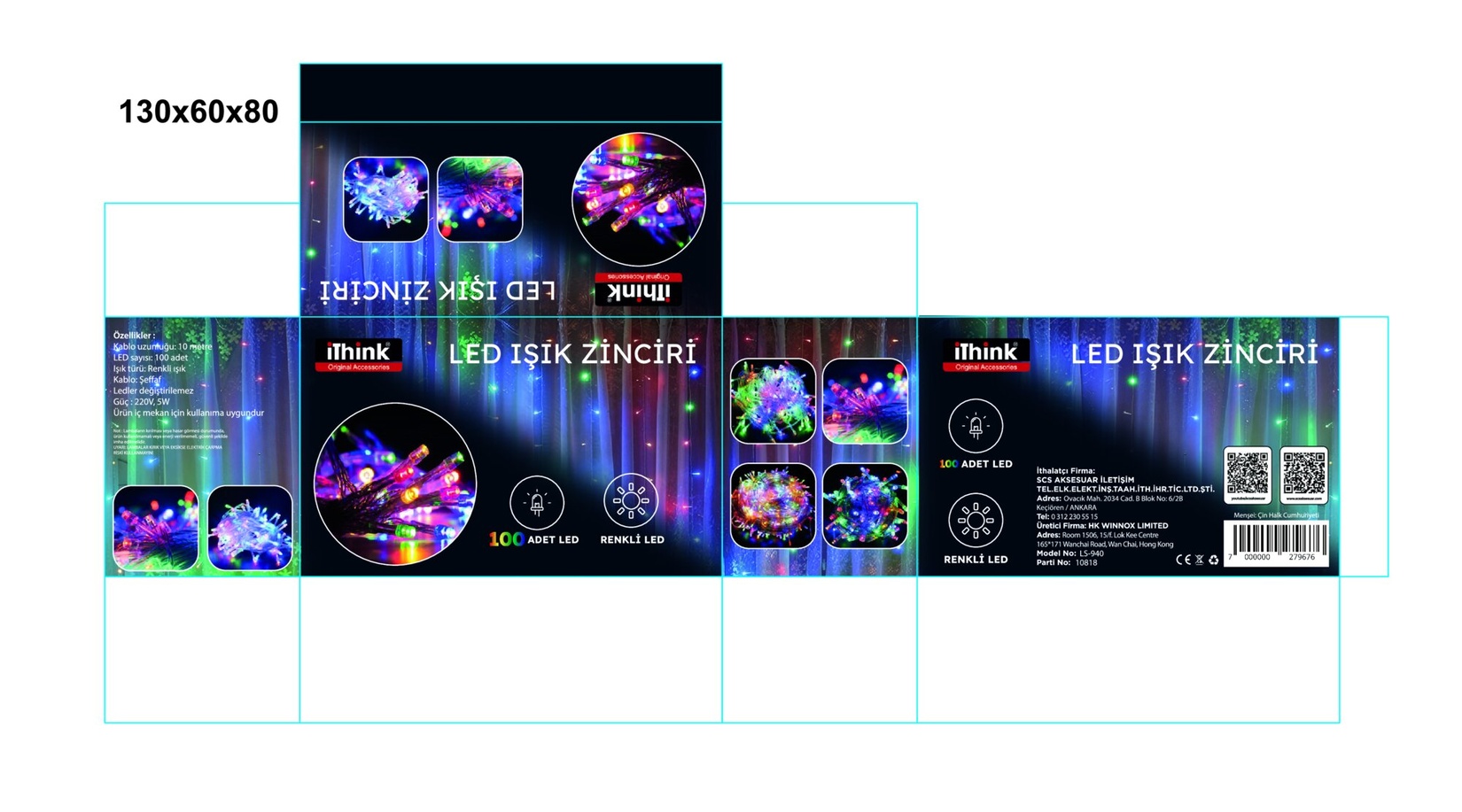 i'think Yılbaşı Renkli Led Işık Zincir 100 Led LS-940 - Migros