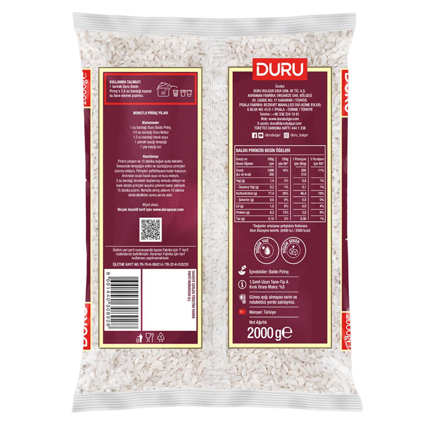 Duru Baldo Pirinç 2 Kg - Görsel 2