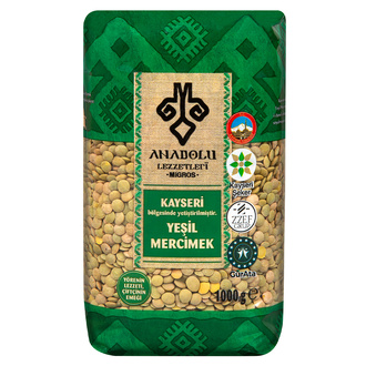 Anadolu Lezzetleri Kayseri Yeşil Mercimek 1 Kg