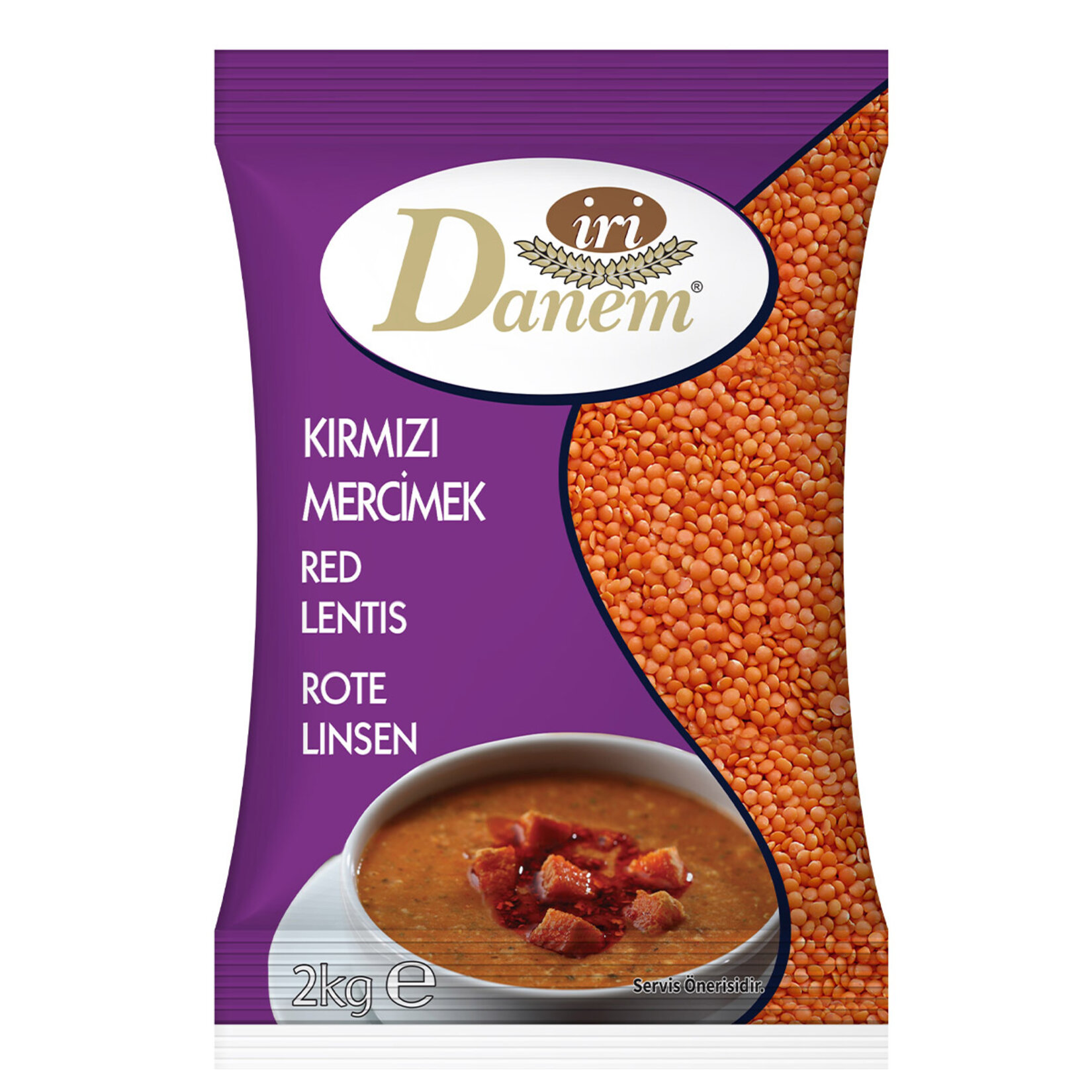 İri Danem Kırmızı Mercimek 2 Kg
