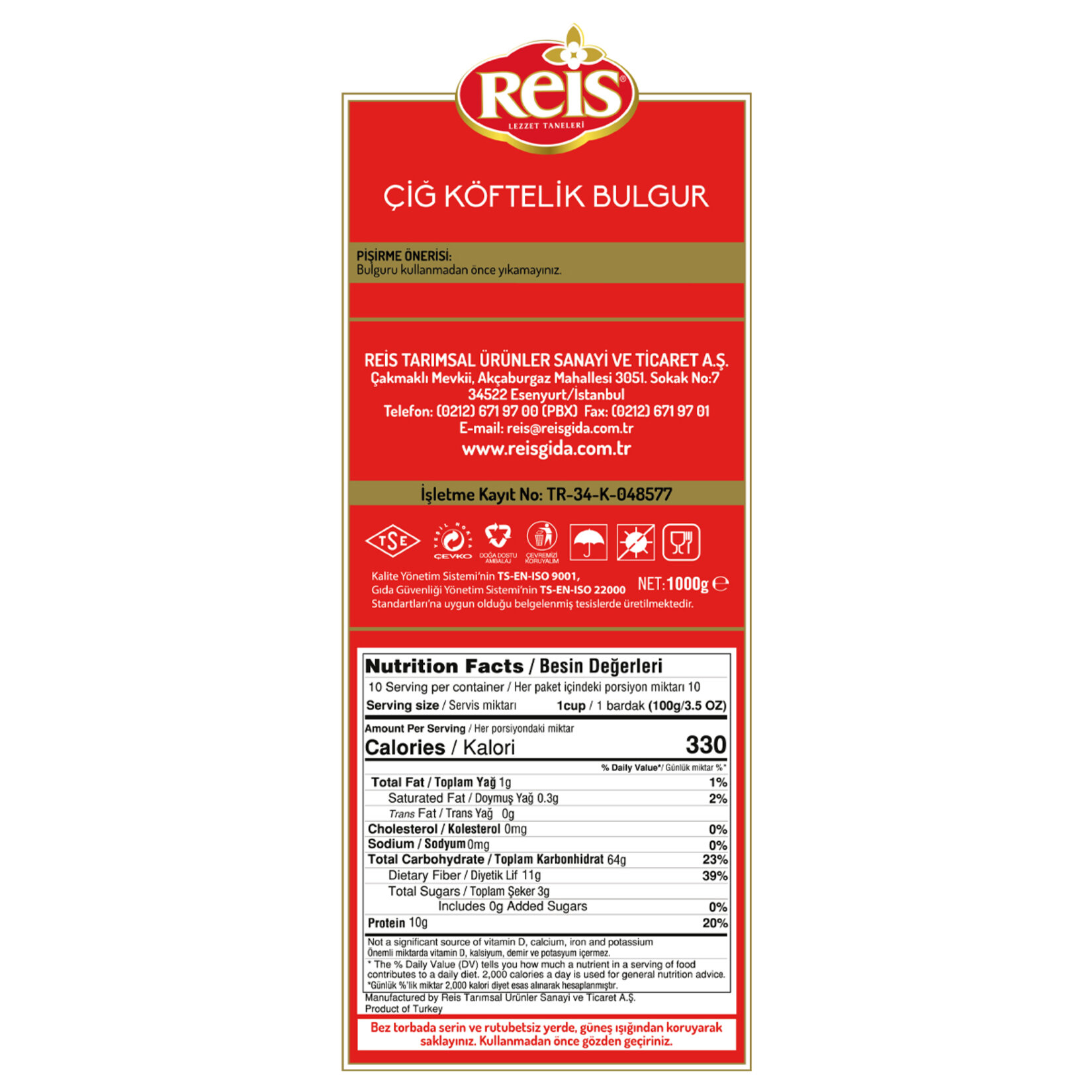 Reis Çiğköftelik Bulgur 1 Kg - Görsel 2