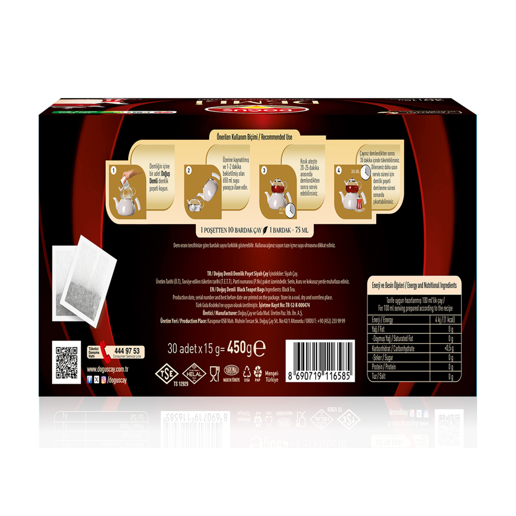 Doğuş Demli Poşet Çay 30 x 15 G - Görsel 2