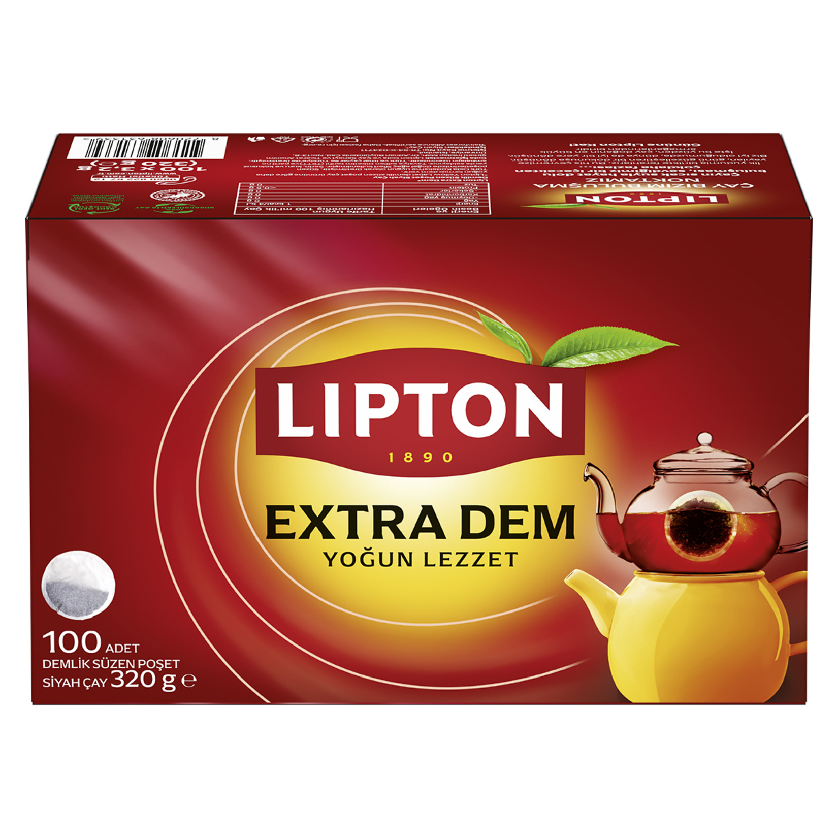 Lipton Extra Dem Demlik Süzen Poşet Siyah Çay 100'lü 320 G - Görsel 1