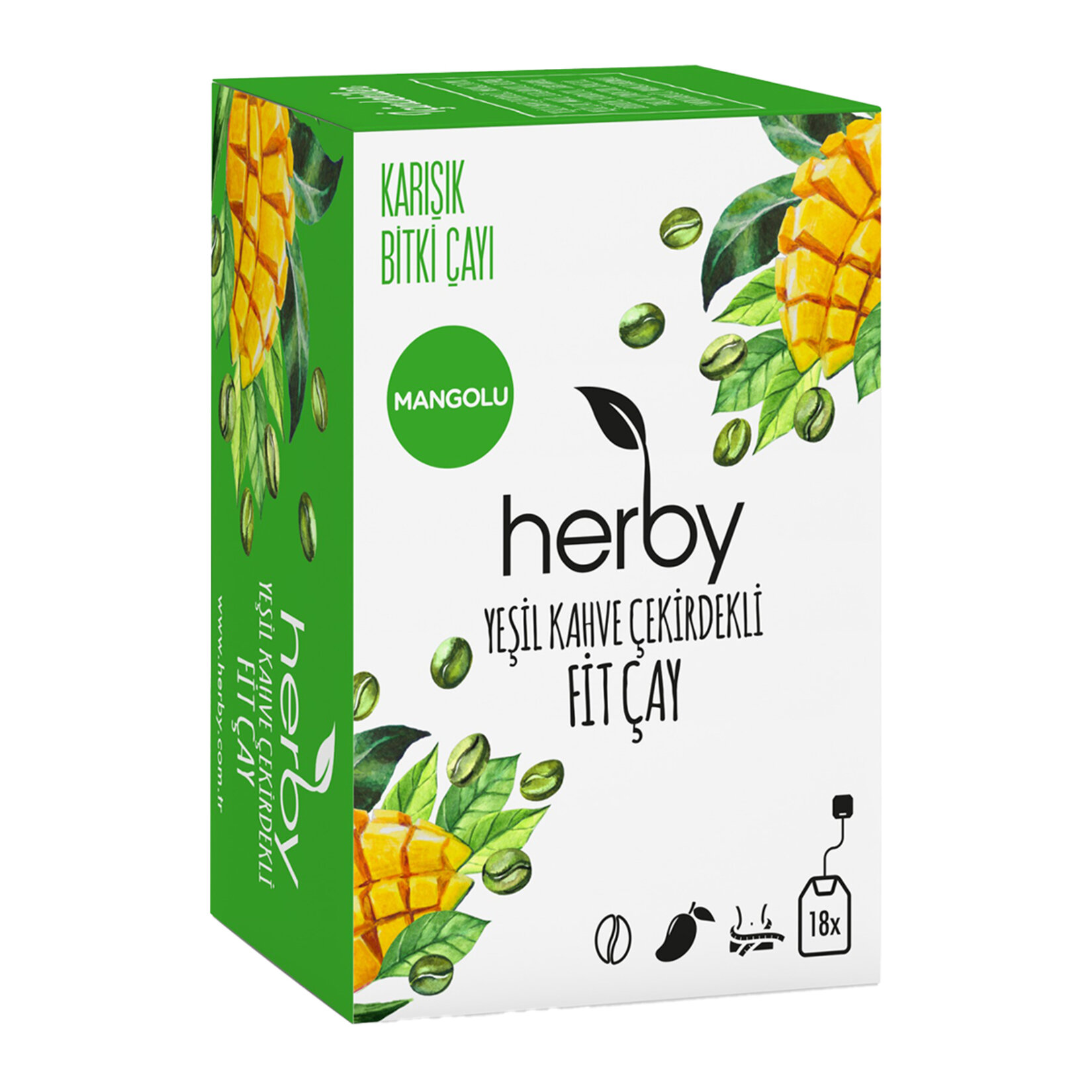 Herby Yeşil Kahve Çekirdekli Fit Çay 18'li 27 G