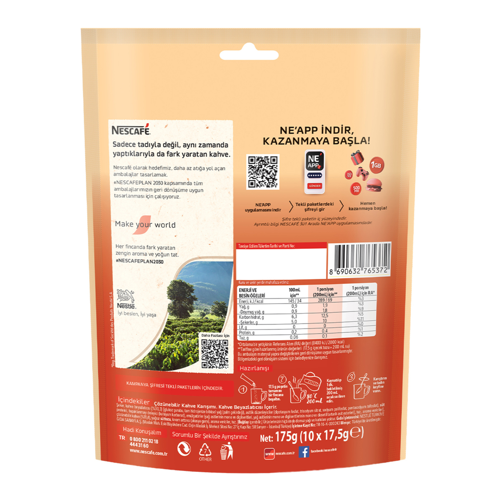 Nescafe 3ü1 Arada Gold Yumuşak Çoklu Paket 10 x 17.5 G - Görsel 2