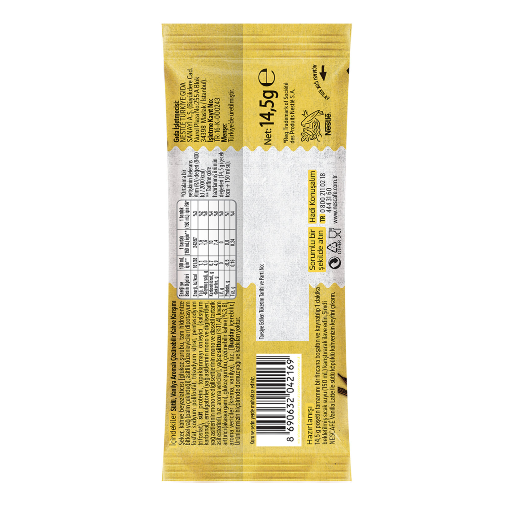 Nescafe Vanilla Latte Sütlü ve Vanilya 14.5 G - Görsel 2