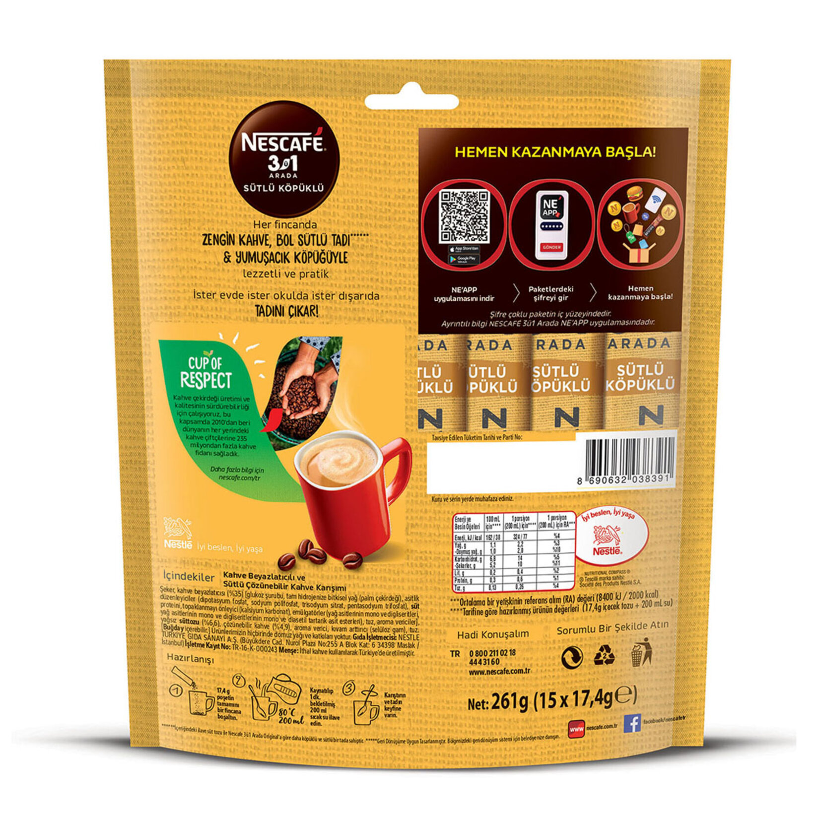 Nescafé 3ü1 Arada Sütlü Köpüklü Çözünebilir Kahve 17,4g 15 Al 14 Öde - Görsel 2
