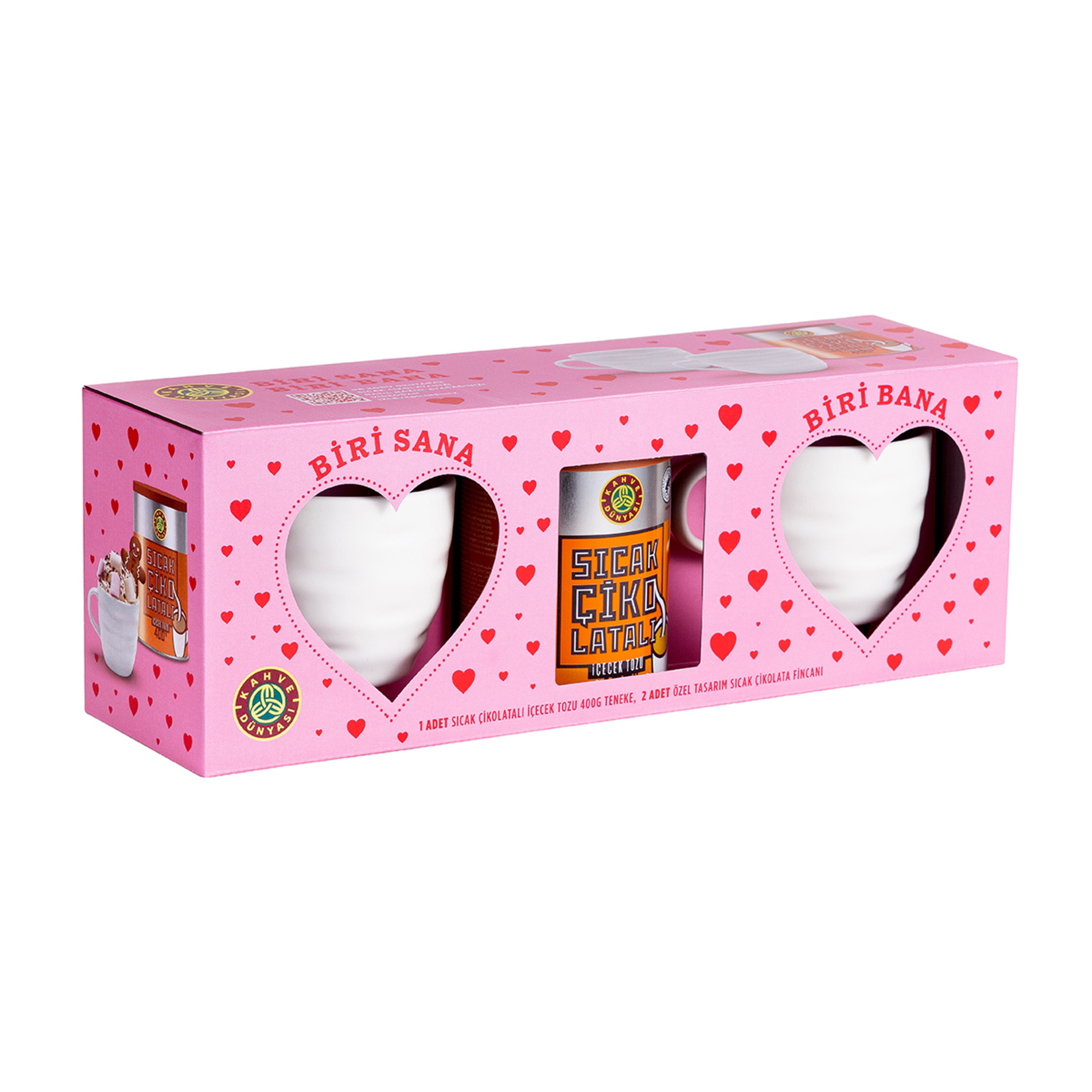 Kahve Dünyası Sıcak Çikolata Teneke 400 G + 2'li Fincan