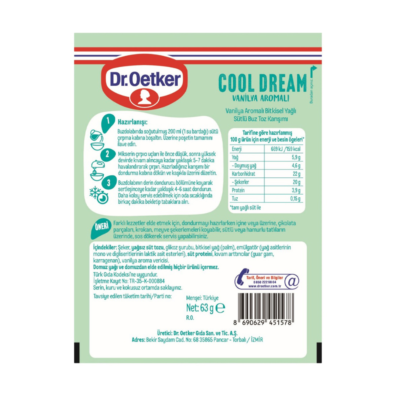 Dr.oetker Cool Dream Vanilya Aromalı 63 G - Görsel 2