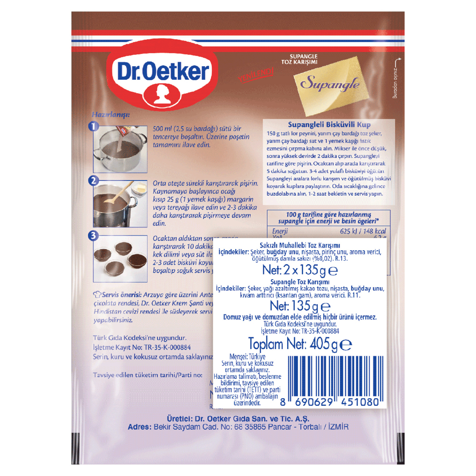 Dr.Oetker Sakızlı Muhallebi 2 x 135 G + Supangle 135 G - Görsel 2