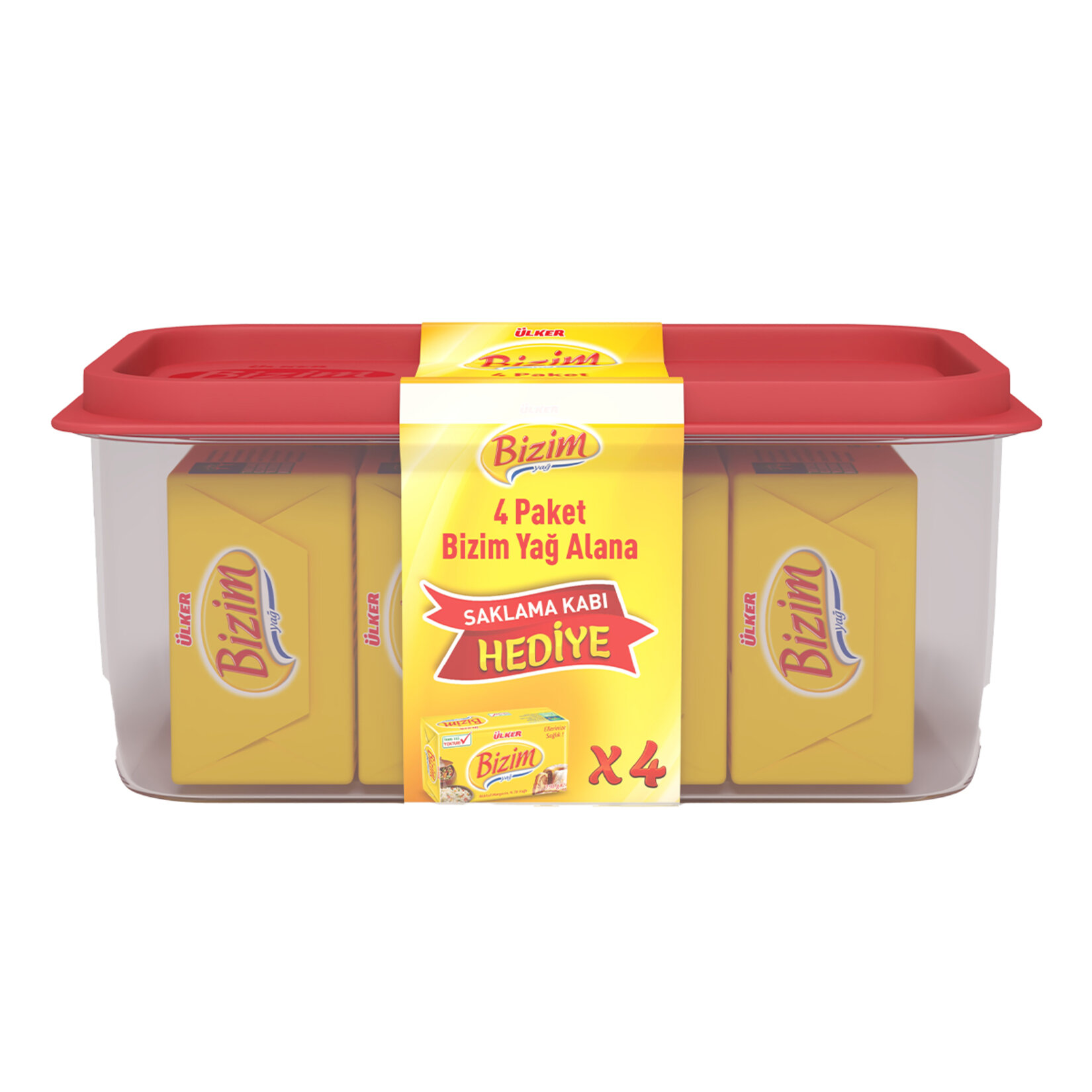 Bizim Yağ Paket Margarin Saklama Kabı 4 x 250 G - Görsel 3