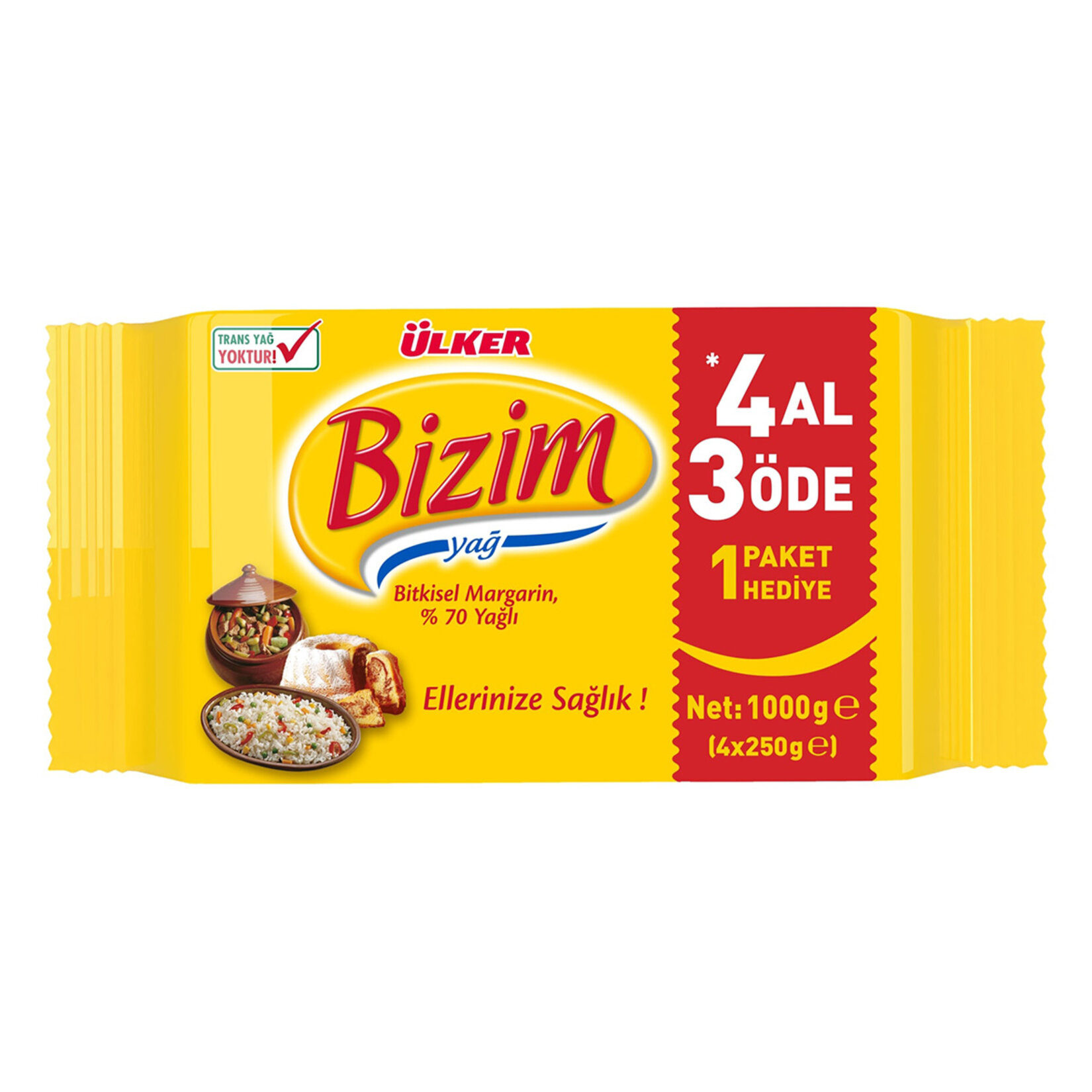 Bizim Margarin Paket 4 x 250 G