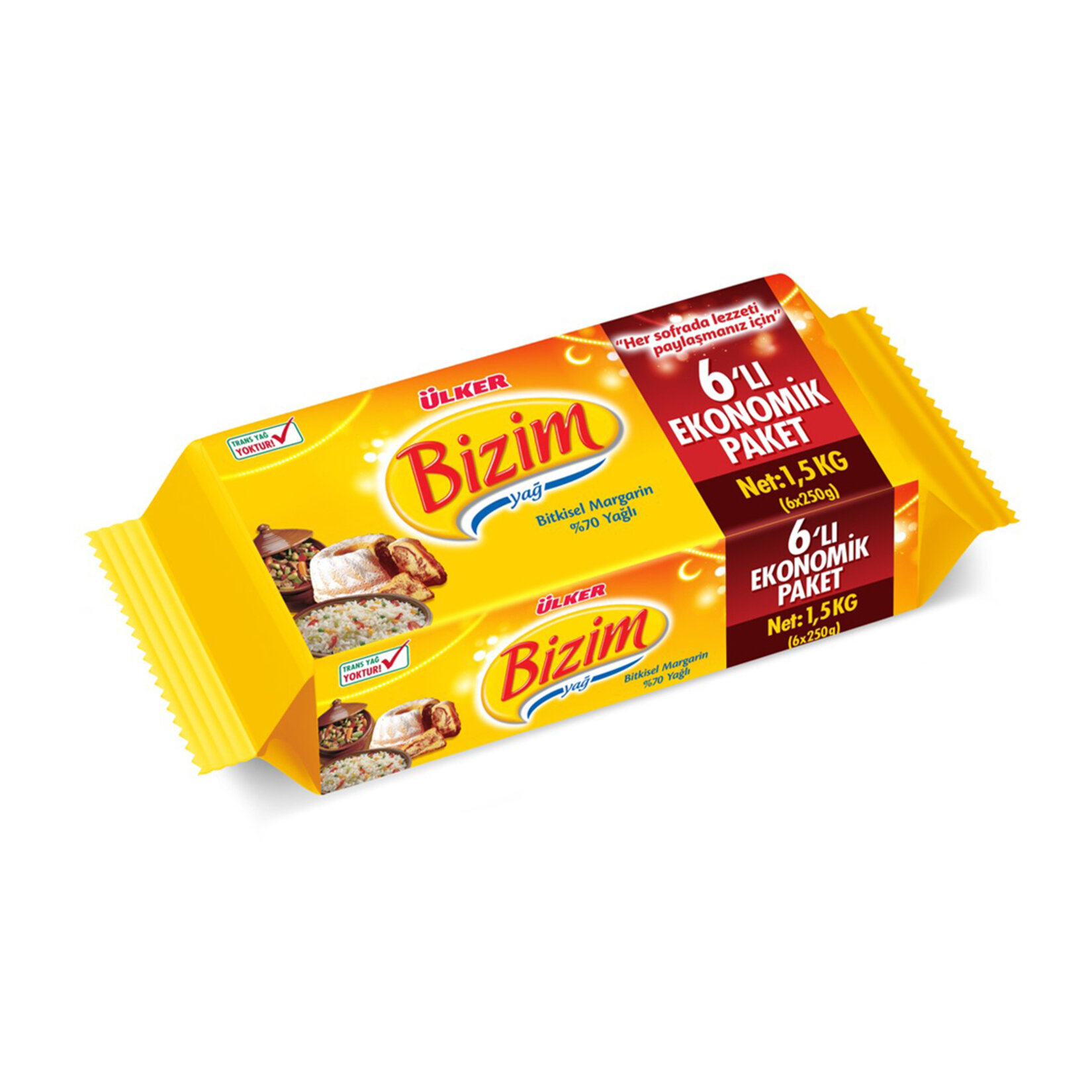 Ülker Bizim Yağ Margarin 6'lı Ekonomik Paket 6 x 250 G