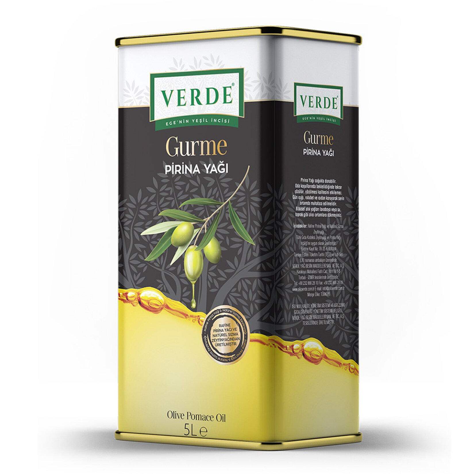Verde Gurme Pirina Yağı Teneke 5 L