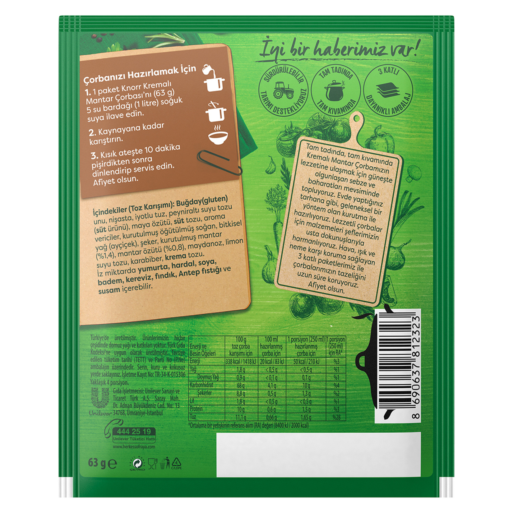 Knorr Hazır Çorba Kremalı Mantar 4 Kişilik 63 G - Görsel 5