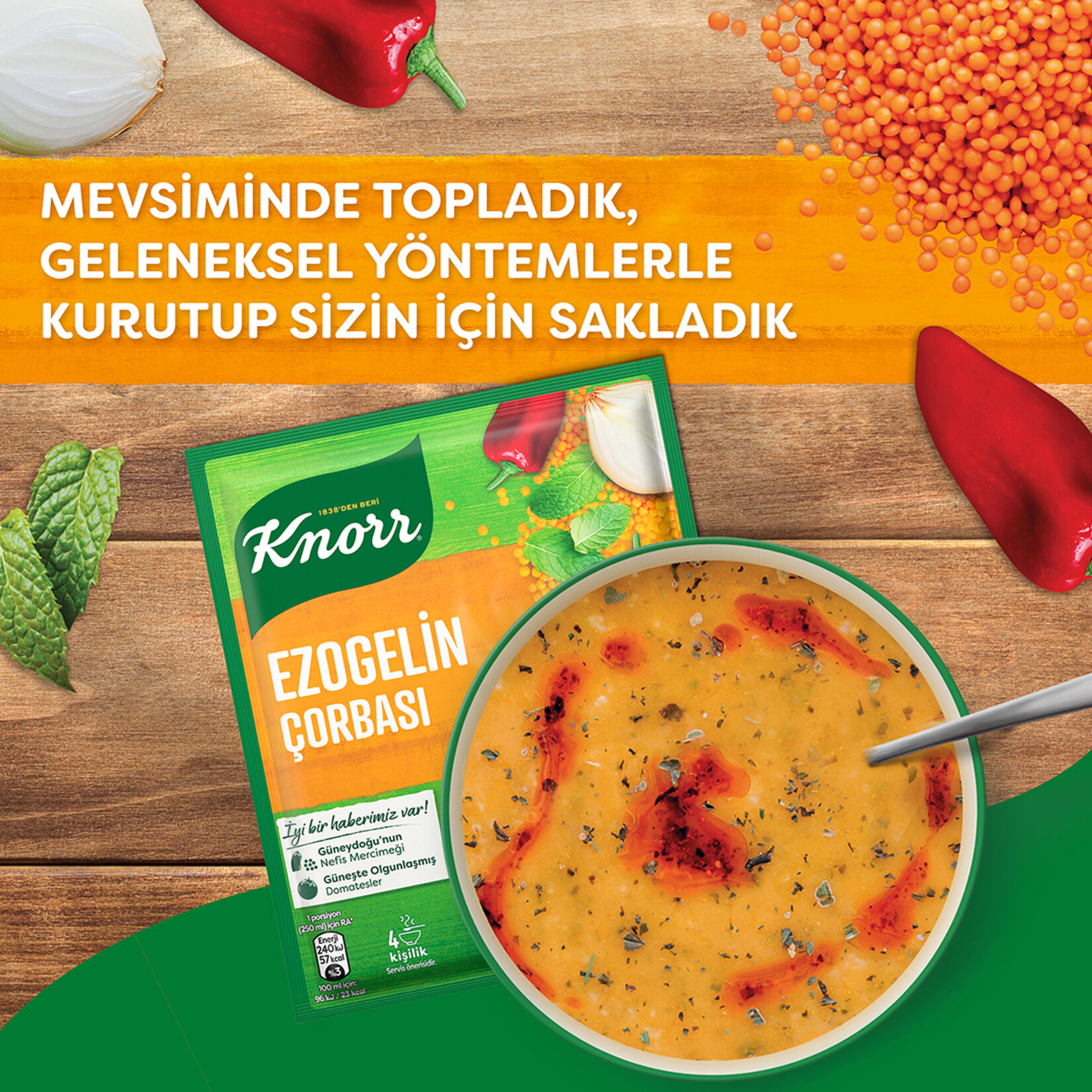 Knorr Hazır Çorba Ezogelin 4 Kişilik 74 g - Görsel 3