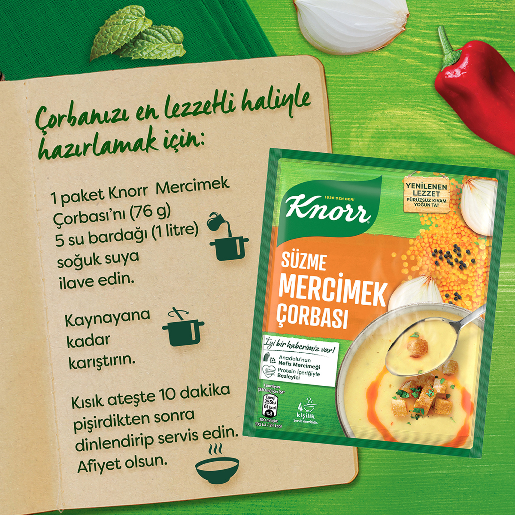 Knorr Hazır Çorba Mercimek 76 G - Görsel 4