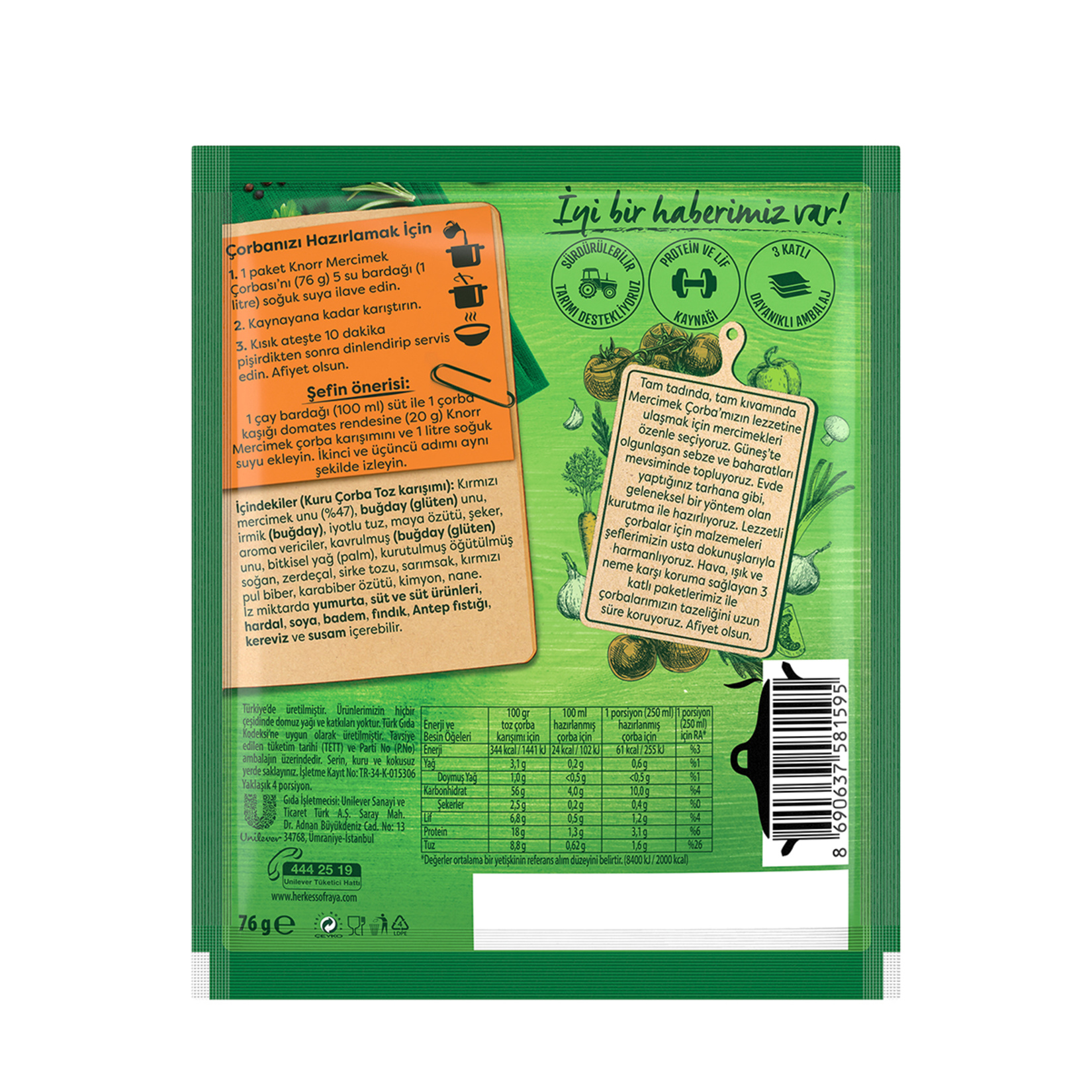 Knorr Hazır Çorba Mercimek 76 G - Görsel 5