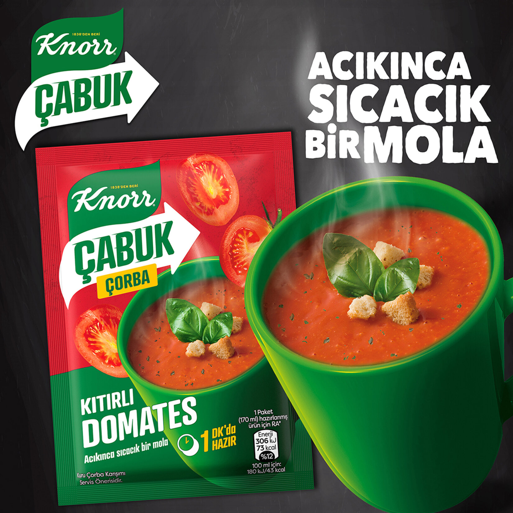 Knorr Çabuk Çorba Kıtırlı Domates 22 G - Görsel 3
