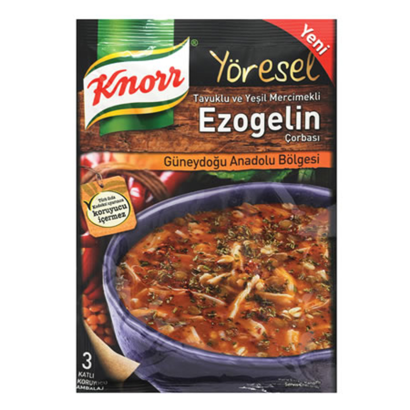 Knorr Yöresel Tavuklu Yeşil Mercimekli Ezogelin Çorba 95 G