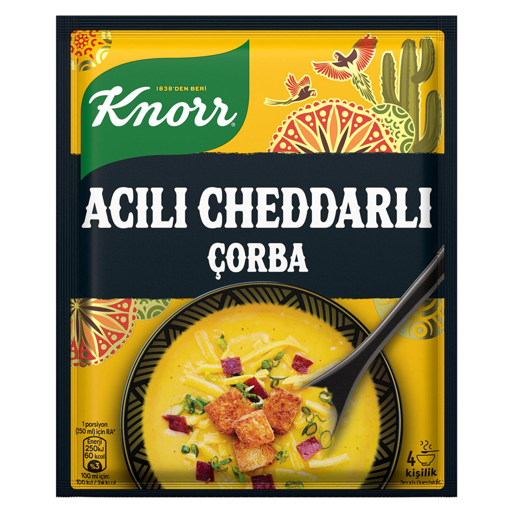 Knorr Acılı Cheddarlı Çorba 4 Kişilik 74 G - Görsel 1