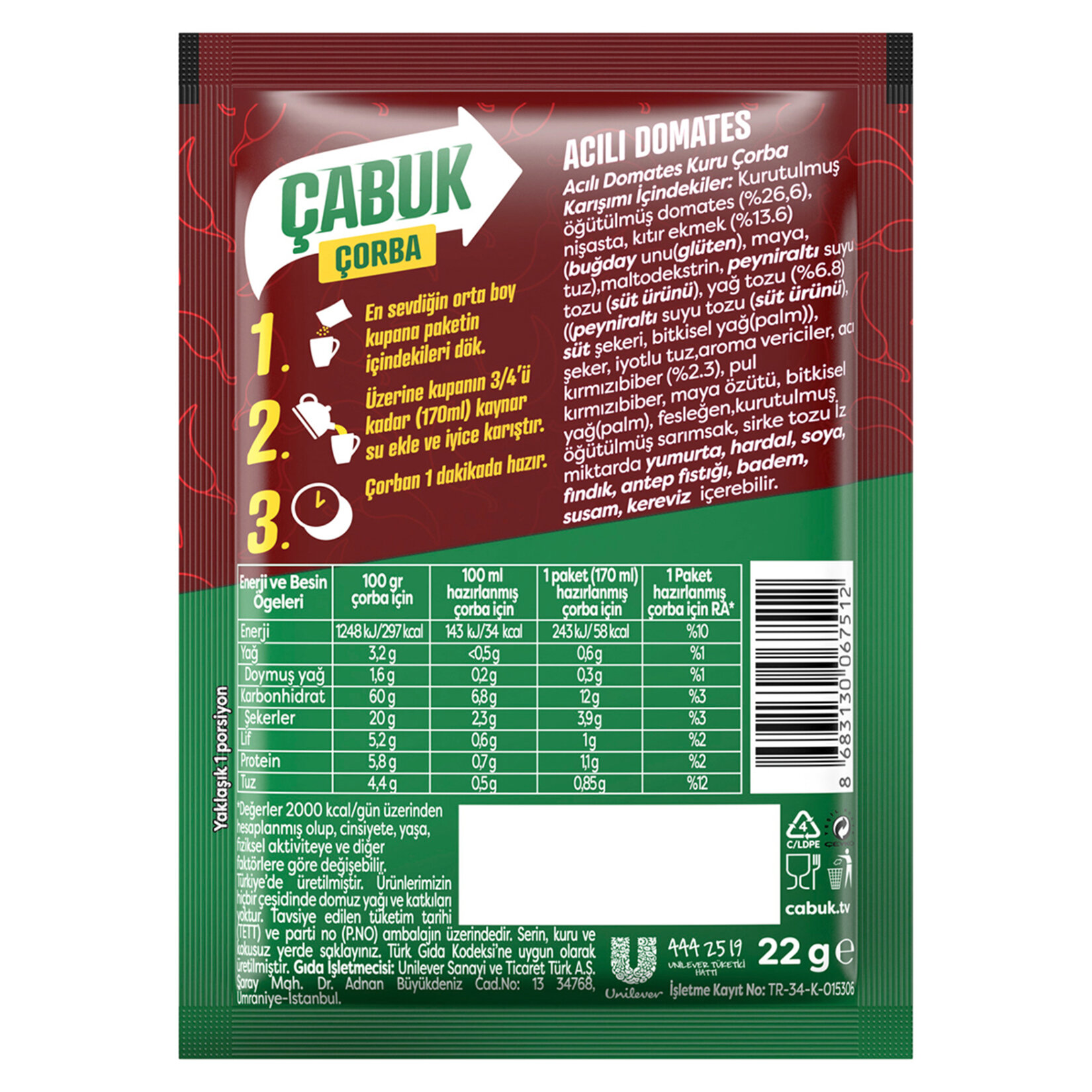 Knorr Çabuk Çorba Kıtırlı Acılı Domates 22 G - Görsel 5